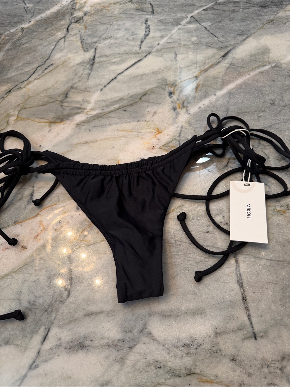 Mikoh Black Side-Tie Bikini Bottom
